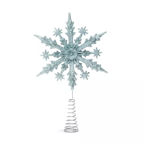 Family karácsonyfa csúcsdísz, hópehely alakú, világoskék, 22x15cm