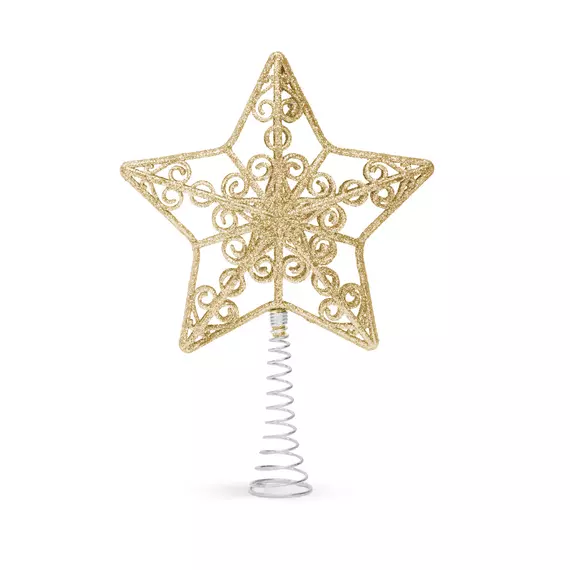 Family karácsonyfa csúcsdísz, csillag alakú, arany, 20x15cm