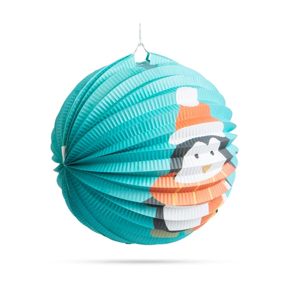 Family karácsonyi lampion pingvin mintával, 25cm