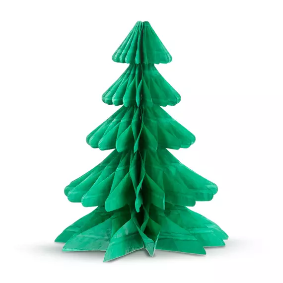 Karácsonyi dekoráció, 3D, papír, fenyőfa lampion