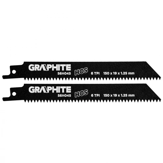 Graphite orrfűrészlapok, HCS, 150x19x1.25mm, 6TPI, 2db
