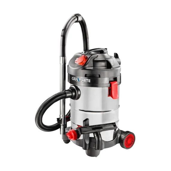 Graphite ipari porszívó, Inox, száraz-nedves, 1.5kW, 30L