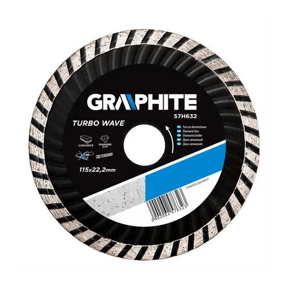 Graphite TurboWave gyémánt vágókorong, 2.4x115mm