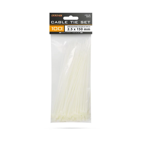 Handy 05412 vezetékkötegelő, 150x2.5mm, 100db, átlátszó