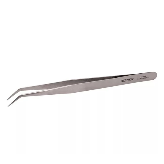 Handy rozsdamentes csipesz, hajlított, 175mm
