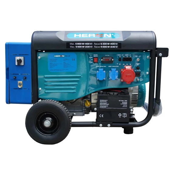 Heron 420 Blue háromfázisú, távindítóval felszerelt áramfejlesztő, 6 kVA