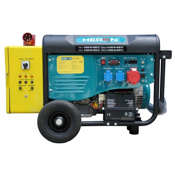 Heron 420 Yellow vészhelyzeti áramfejlesztő, háromfázisú, 6 kVA 