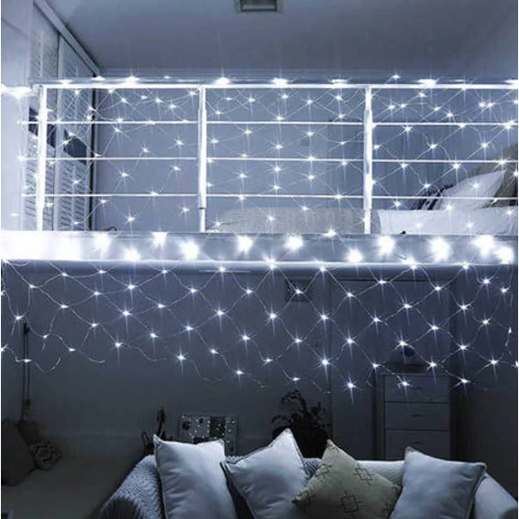 128LED-es hidegfehér hálós fényfüzér