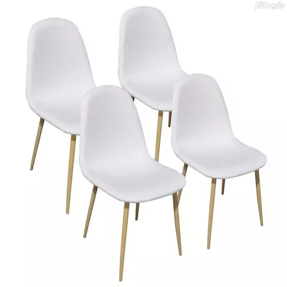 Szövetborítású szék, fehér, 4db
