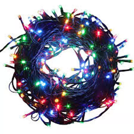 120 LED-es karácsonyi fényfüzér, 8 mozgó beállítással, színes