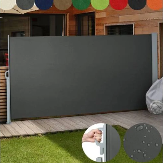 Kihúzható szürke árnyékoló fal, 160x300 cm