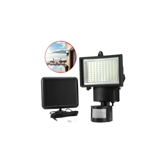 HOP1000961-1 Mozgásérzékelős, napelemes reflektor, 60 LED