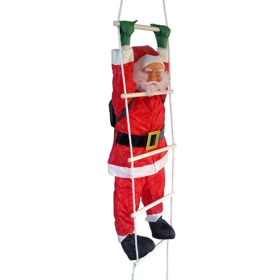 Létrán mászó dekor Mikulás, 120cm