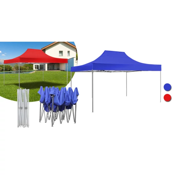 Kerti pavilon, összecsukható 3x4,5 m, fehér