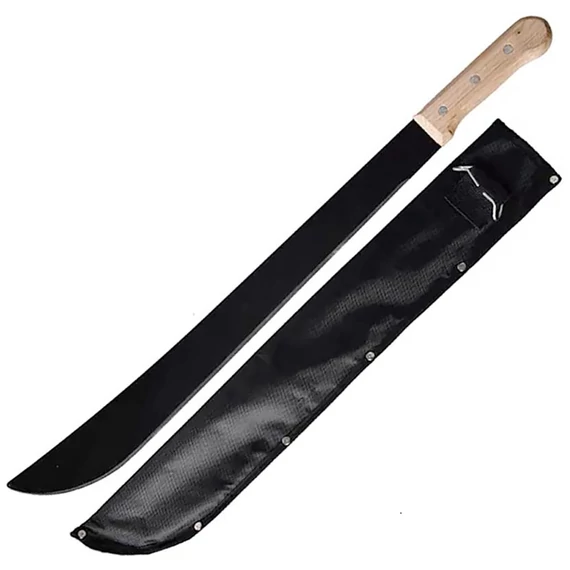 Hoteche bozótvágó kés fa nyéllel, tokkal, 50cm