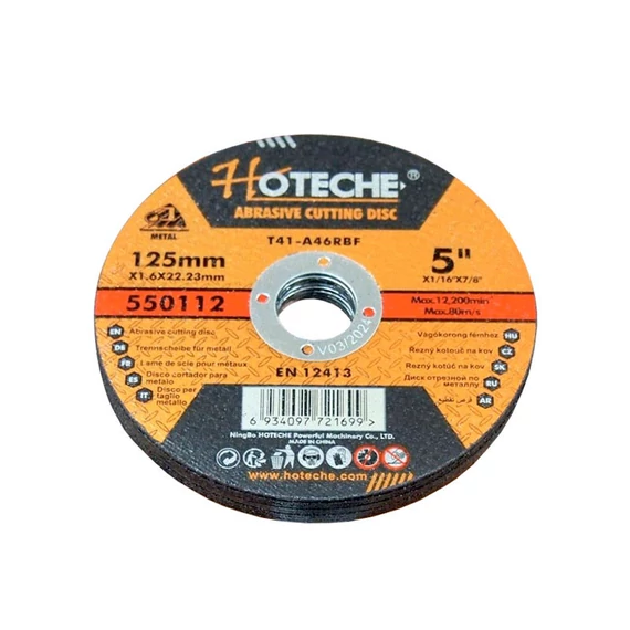 Hoteche vágókorong fémhez, 125x1.6x22.23mm, 50db