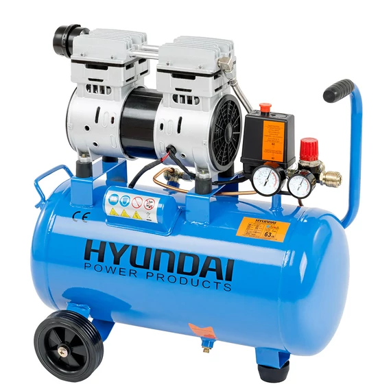 Hyundai HYD-24F csendes, olajmentes kompresszor, 750W, 24L, 8bar