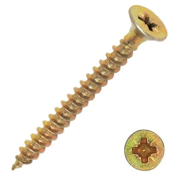 Pozdorjacsavar, sárga horgany, PZ, süllyesztett-fej, 5x25mm, 150db