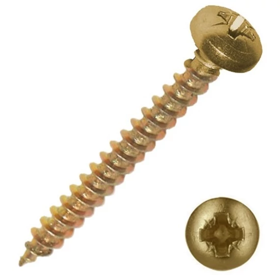 Pozdorjacsavar, sárga horganyzott, PZ, D-fejű, 4x30mm, 100db