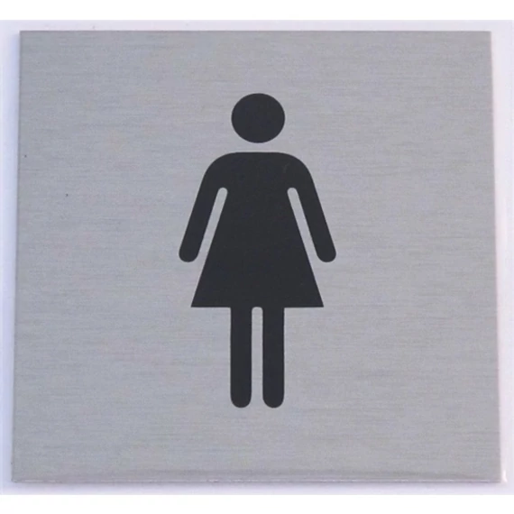 Öntapadó alumínium tábla "női WC", 60x60mm
