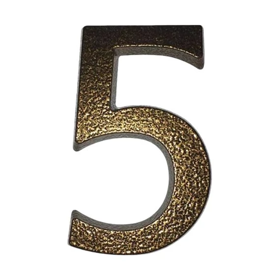 SB alumínium házszám 5, barna, 10cm