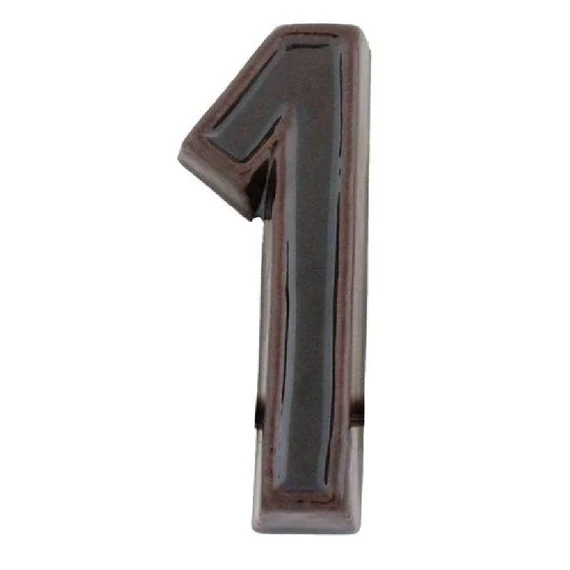 SB kerámia házszám 1, barna, 12cm