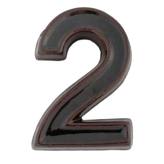 SB kerámia házszám 2, barna, 12cm