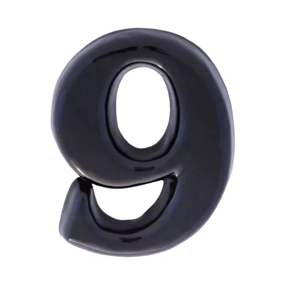 SB kerámia házszám 9, fekete, 12cm