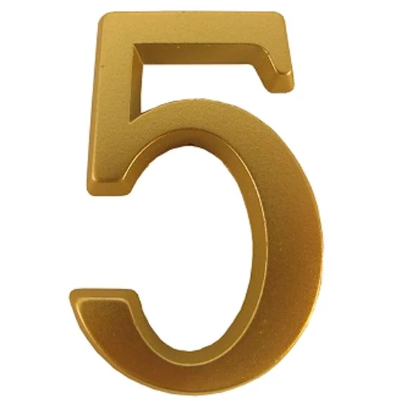 SB öntapadós matt arany ajtószám &quot;5&quot;, 4,5cm