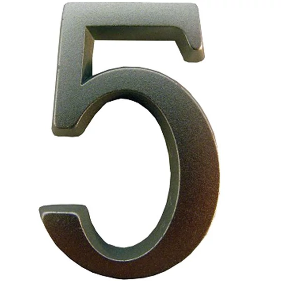 SB öntapadós matt ezüst ajtószám &quot;5&quot;, 4,5cm