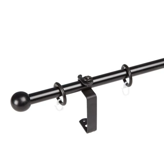 Fém rúdkarnis tartozékokkal, fekete, D=16mm, 240cm 