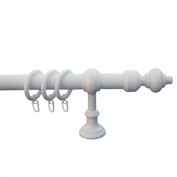 Műanyag rúdkarnis tartozékokkal, fehér, d=28mm, 120cm