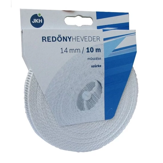 SB műszálas redőnyheveder, szürke, 14mm, 10m