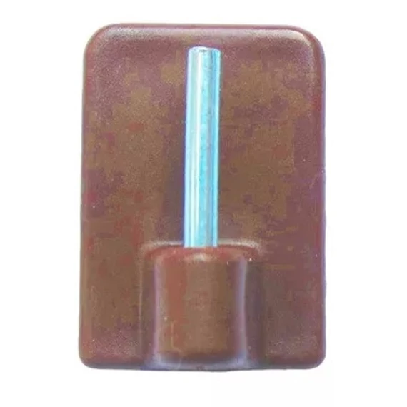Vitrázskampó bliszterben, öntapadó, műanyag, 17x24mm, barna, 4db