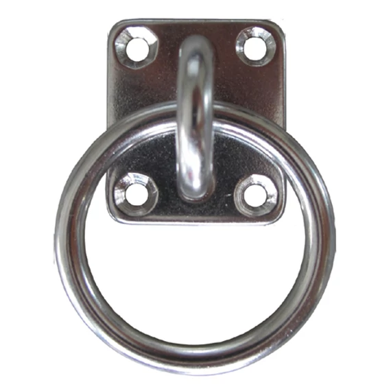 Kötélkarika bliszterben, talpas, INOX, 6mm, 40x40mm