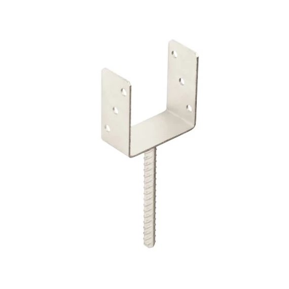 Betonozható oszloptalp &quot;U&quot;, horganyzott, 71x60x120/4mm, (ET)