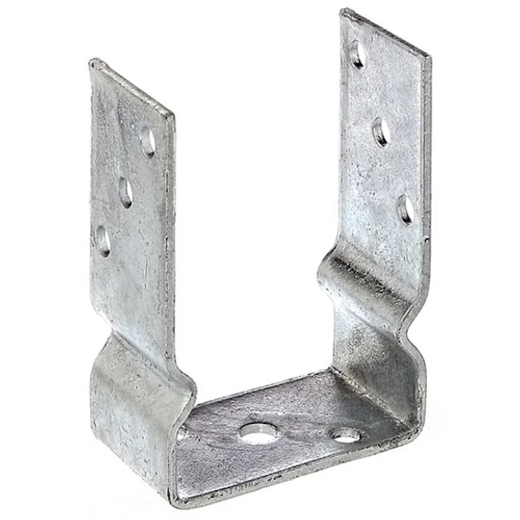 Lecsavarozott, rogyasztott oszloptalp &quot;U&quot;, horganyzott, 100x60x120/4mm, (ET)