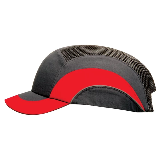 JSP HardCap A1+ biztonsági sapka, 5cm, szürke-piros
