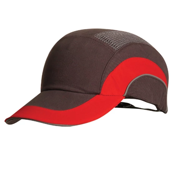JSP HardCap A1+ biztonsági sapka, 7cm, szürke-piros