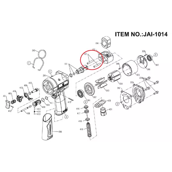 Jonnesway JAI-1014-102 kalapács szeg a JAI-1014 légkulcshoz