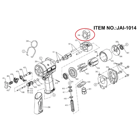 Jonnesway JAI-1014-104 kalapács a JAI-1014 légkulcshoz