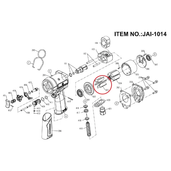 Jonnesway JAI-1014-303 turbinalapát a JAI-1014 légkulcshoz