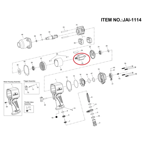 Jonnesway JAI-1114-23 rotor a JAI-1114 légkulcshoz