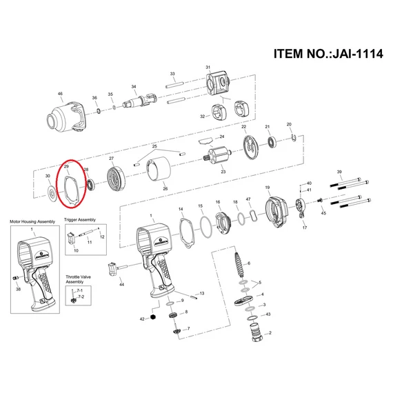 Jonnesway JAI-1114-29 tömítés a JAI-1114 légkulcshoz