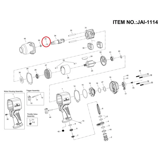 Jonnesway JAI-1114-35 O-gyűrű a JAI-1114 légkulcshoz