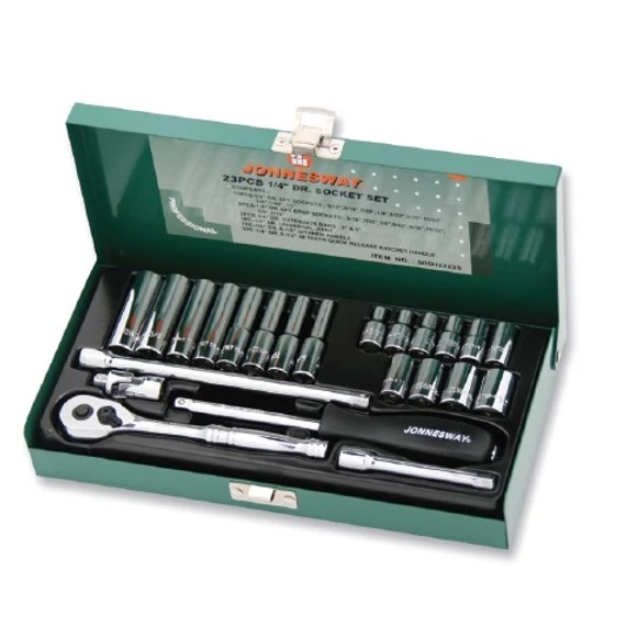 Jonnesway Dugókulcs készlet 1/4" 23 db-os 