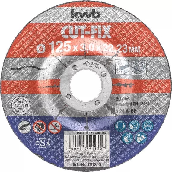 KWB PROFI CUT-FIX alu.oxid vágókorong fémdarabolásra lemezacél, acélhoz 355 x 3.2 x 25.4mm 