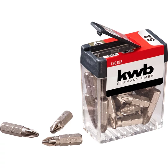 KWB Basic S2 PZ2 bit, standard csavarokhoz, 25mm, 25db