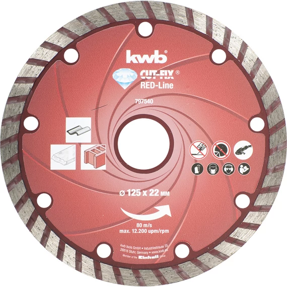 KWB PROFI RED-LINE szegmentált gyémánt vágókorong 125x22mm