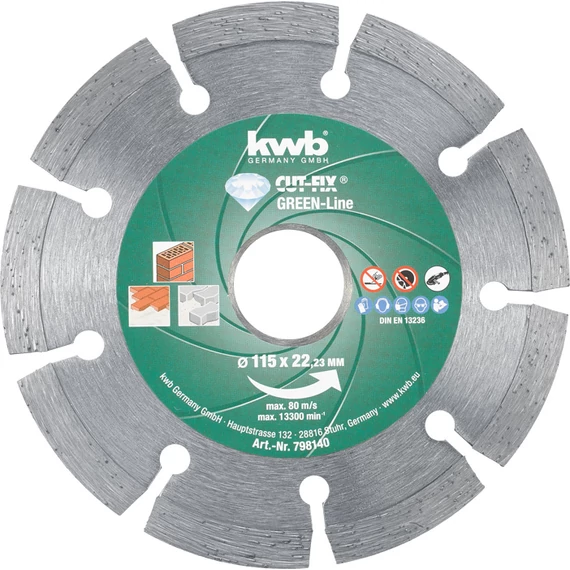 KWB PROFI GREEN-LINE szegmentált gyémánt vágókorong 125x22mm